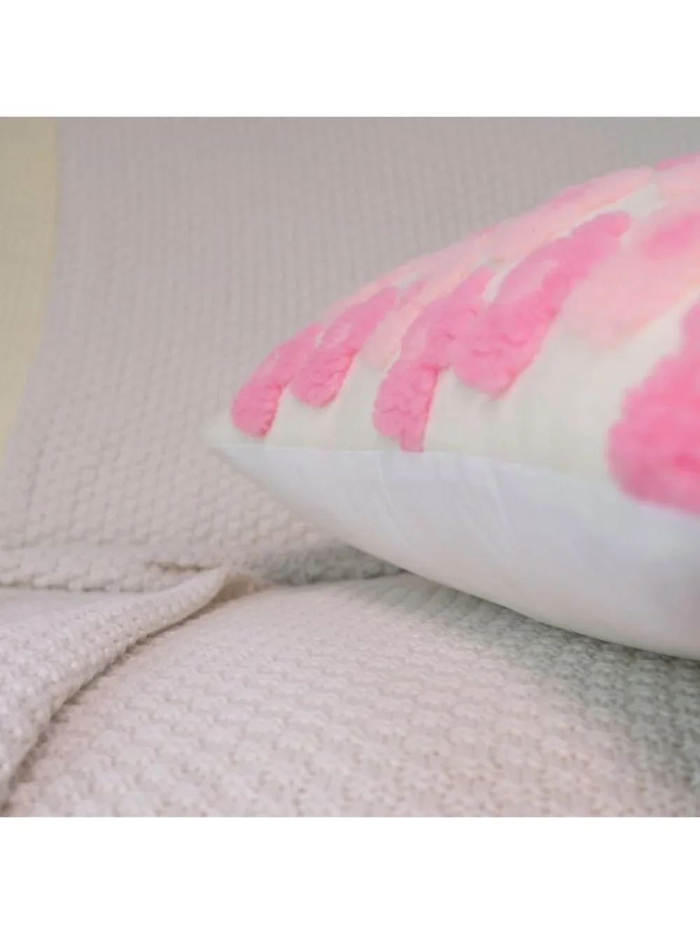 Floral Throw Pillow Covers Set of 2, 18x18 Inch Pink Jacquard Cushion Cases for